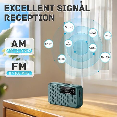 Mini Radio AM FM, Battery Operated Radio with Lanyard, Excellent Reception, Portable Radios AM FM, Transistor Radios in Saudi Arabia