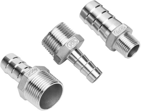 1 قطعة خرطوم بارب اقتران 304 الفولاذ المقاوم للصدأ 1/8 "1/4" 3/8 "1/2" ذكر تركيب الأنابيب 6/8/10/12 مللي متر معبد بارب الذيل موصل (6 مللي متر ، 1/4") in Saudi Arabia