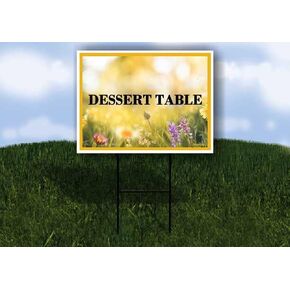 Dessert Table Spring Flowers Yellow Field Directional Arrows A-Frame Double Sided 23x23 in. sign in Kuwait
