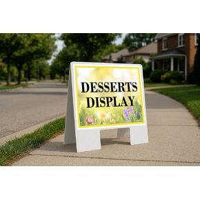 Desserts Display Spring Flowers Yellow Field Directional Arrows A-Frame Double Sided 23x23 in. sign in Kuwait