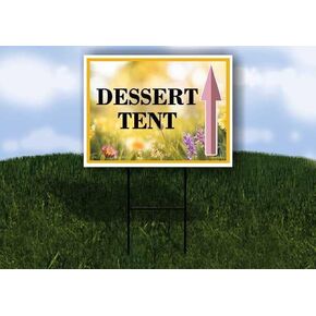 Dessert Tent Spring Flowers Yellow Field Directional Arrows A-Frame Double Sided 23x23 in. sign in Kuwait