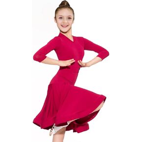 فستان SCGGINTTANZ GD3137 للأطفال في قاعة الرقص اللاتينية احترافي على شكل حرف V وياقة على شكل حرف V مناسب للسباق/التدريب للفتيات in Kuwait