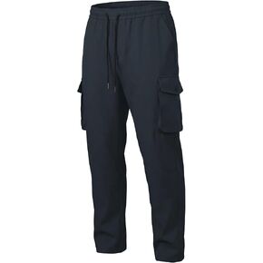 Men's Lightweight Cargo Pants Elastic Drawstring Casual Relaxed Fit Tapered Pants Multi Pockets S-3XL in Saudi Arabia