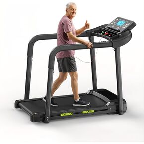 Walking Treadmill for Seniors, Treadmills for Home with Long Handles for Balance, Joint-Friendly Shock Absorption, Smart APP & Heart Rate Monitor, Ideal for Elderly Rehab & Family Workouts in Kuwait