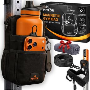 Magnetic Gym Bag for Men and Women - Magnet Water Bottle Holder Sling Carrier with Crossbody Shoulder Strap Gym Accessories Pouch,Phone Pockets for Sports,Travel,Walking,Workout in Saudi Arabia
