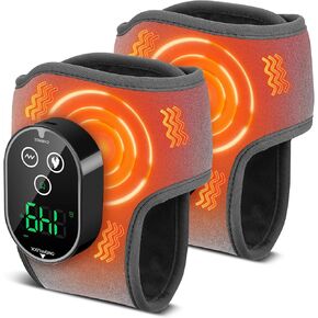 BAISEMAIN 2PCS Foot Renew Massager for Neuropathy - Ankle Heating Pad with Massage, Portable Cordless Design for Home & Travel Use, Gray in Saudi Arabia