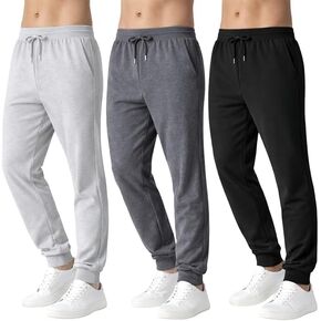 BROOKLYN'S BEST Pack of 3 سراويل الركض الصوفية ثقيلة الوزن للرجال - سراويل رياضية ثقيلة الوزن للرجال مع جيوب in Kuwait