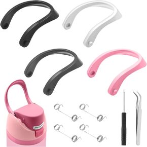 4 قطع مقابض لـ Owala FreeSip 24oz 32oz، مقبض حلقي لغطاء زجاجة المياه، قطع بديلة لكوب Owala 16/25/40oz، ملحقات استبدال غطاء علوي سهل للزجاجة، خالية من BPA (4 ألوان) in Kuwait