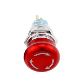 1 قطعة مفتاح زر الضغط، 16/19/22 مم معدن الألومنيوم الإغلاق NO NC 2NO 2NC دبوس محطة زر إيقاف الفطر الأحمر (أسود، 15 مم، 1NO1NC 3PIN) in Kuwait