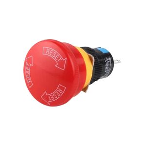 2/10 قطعة مفتاح زر الدفع ، 16 مللي متر ثقوب التركيب الإغلاق زر التوقف في حالات الطوارئ YJ-LA16-11ZS-A(10 قطعة) in Kuwait