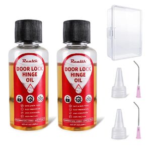 Realth Garage Door Lubricant, Door Hinge Lubricant for Metal Parts, Locks, Chains, Keyholes - Long-Lasting, Non-Toxic, Rust-Resistant Liquid Penetrating Oil with Precision Oiler Needle (1 oz - 2Pack) in Kuwait