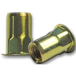 1/4"-20, 0.027" to 0.165", Zinc Yellow Steel Hex Rivet Nut, 50 pk. in Kuwait