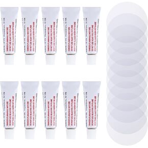 طقم إصلاح القارب القابل للنفخ، طقم تصحيح مرتبة هوائية، 10 أنابيب من غراء PVC 3 جرام، 10 قطع دائرية بقطر 5 سم من مادة PVC الشفافة لقوارب الكاياك، الطوافة، حلقة السباحة، الألعاب القابلة للنفخ، إصلاح القوارب in Kuwait