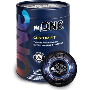 MyONE Custom Fit Classic Sized Condoms | Tailored Width & Length | Max Pleasure | Triple Tested Softer Latex | Lubricated | Nontoxic, Vegan, Non-GMO | 55G: Classic Wide(55), Length 6.5" (G) in Saudi Arabia