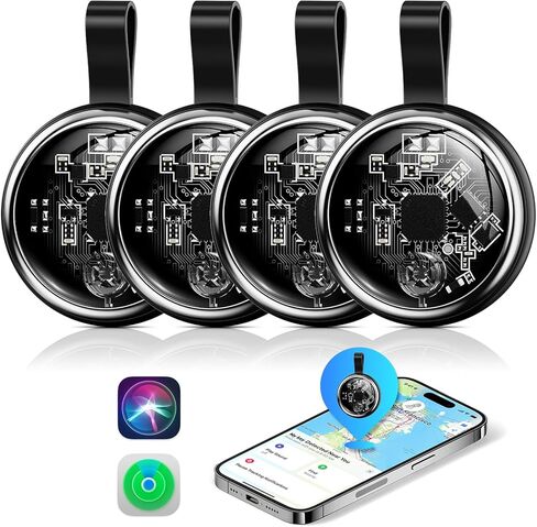 2025 علامة تعقب الهواء الجديدة 2 حزمة متوافقة مع Find My (iOS فقط)، محدد موقع العناصر وتتبع عالمي للمفاتيح والمحفظة والأمتعة والحيوانات الأليفة (أسود)، جهاز تحديد موقع محمول in Kuwait