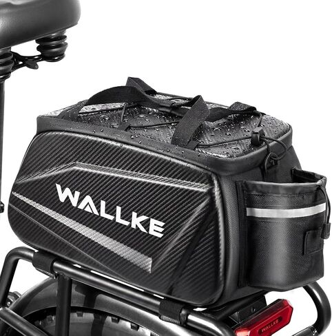 حقيبة الدراجة ذات الغلاف الصلب من Wallke، حقيبة الدراجة الإلكترونية سعة 12 لتر للرف الخلفي للدراجة، حقيبة سرج الدراجة المقاومة للماء مع عاكس / حزام الكتف / غطاء المطر، سلال الدراجة للركاب وركوب الدراجات والسفر Wallke Ebike H9 Ultra H7 in Kuwait