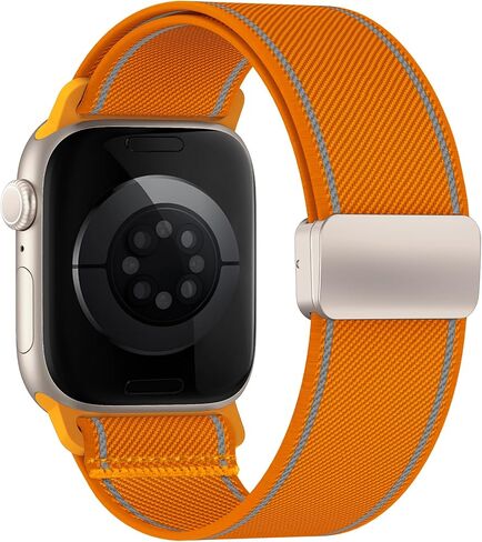حزام مطاطي متوافق مع أساور ساعة Apple 40 مم 38 مم 41 مم 42 مم 44 مم 45 مم 46 مم 49 مم للنساء والرجال، مشبك مغناطيسي قوي حزام رياضي مرن لسلسلة iWatch 11 10 9 8 7 6 5 4 3 2 1 Ultra SE/أسود in Kuwait