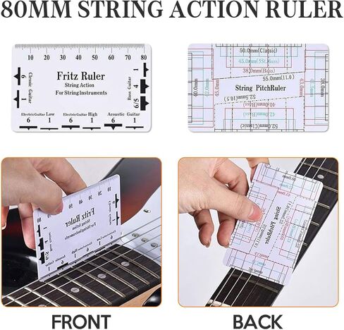 Guitar Neck Notched Straight Edge Luthiers Tool with String Action Ruler Gauge and Fritz Ruler for Gibson Fender and Most Guitar in Kuwait