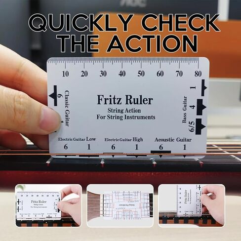 Guitar Neck Notched Straight Edge Luthiers Tool with String Action Ruler Gauge and Fritz Ruler for Gibson Fender and Most Guitar in Kuwait