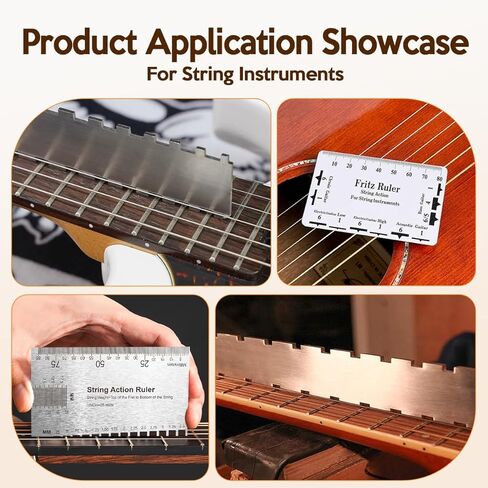 Guitar Neck Notched Straight Edge Luthiers Tool with String Action Ruler Gauge and Fritz Ruler for Gibson Fender and Most Guitar in Kuwait