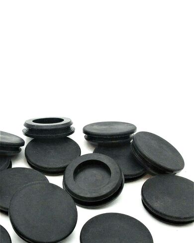 1 1/4" Solid Rubber Grommets Without Hole - Black Panel Plugs (10 Pack) in Kuwait