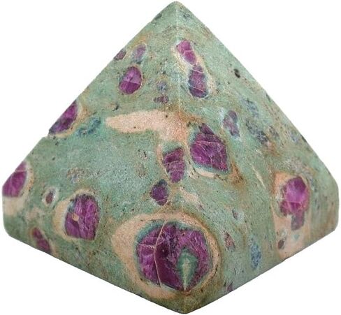 563.20 Carat 1 2/3 Inch Ruby Fuschite Zoisite Pyramid Gem RZP1/111925 in Saudi Arabia