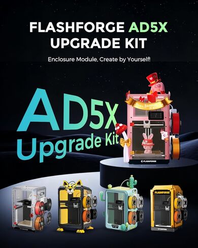 FLASHFORGE AD5X 3D Printer Upgrade Kit Enclosure Module, Constant Temperature Improved Surface Quality, Support Filaments Require High-Temp Like ABS/ASA and Block Odors in Saudi Arabia