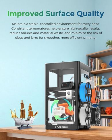 FLASHFORGE AD5X 3D Printer Upgrade Kit Enclosure Module, Constant Temperature Improved Surface Quality, Support Filaments Require High-Temp Like ABS/ASA and Block Odors in Saudi Arabia