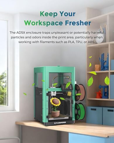FLASHFORGE AD5X 3D Printer Upgrade Kit Enclosure Module, Constant Temperature Improved Surface Quality, Support Filaments Require High-Temp Like ABS/ASA and Block Odors in Saudi Arabia