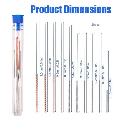 3D Printer Nozzle Cleaning Kit, 20pcs 10 Sizes Stainless Steel Nozzle Cleaner Needles Set for 3D Printer Filament Parts Accessories Unclog Tools (0.15/0.2/0.25/0.3/0.35/0.4/0.5/0.6/0.8/1.0mm) in Saudi Arabia