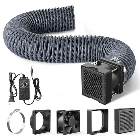 طقم تهوية قابل للتعديل من TOPCUBE مع مروحة عادم قوية وفلتر، مجموعة أنابيب عادم مثبتة مغناطيسيًا لحاوية الطابعة ثلاثية الأبعاد، تهوية فعالة، روائح العادم والدخان والغبار in Kuwait