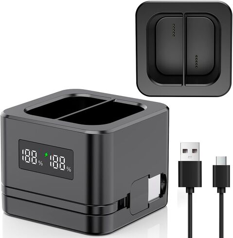 Upgraded,1Pack Batteries Charger,A Charger Compatible with Ring Batteries and Others, LED Digital Display,Dual Charging,for Doorbell Camera 2/3/4,3Plus,Spotlight/Stick Up Cam in Kuwait