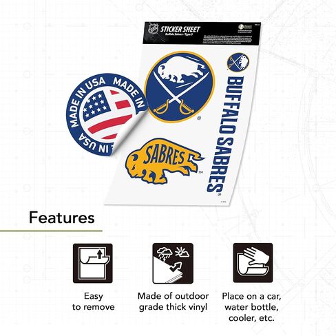 Desert Cactus Buffalo Sabres Sticker NHL Team National Hockey League Vinyl Decal Laptop Water Bottle Car Scrapbook (Type 5-1) in Saudi Arabia