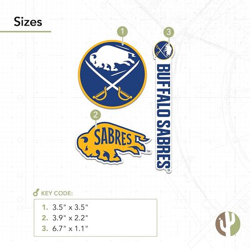 Desert Cactus Buffalo Sabres Sticker NHL Team National Hockey League Vinyl Decal Laptop Water Bottle Car Scrapbook (Type 5-1) in Saudi Arabia