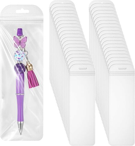 100 Pcs Beadable Pen Packaging Bags Clear Resealable Bags for Small Business, Jewelry, Lipgloss, Candy, and Cosmetic Storage 2.76 x 8.66 inches in Saudi Arabia