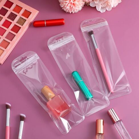 100 Pcs Beadable Pen Packaging Bags Clear Resealable Bags for Small Business, Jewelry, Lipgloss, Candy, and Cosmetic Storage 2.76 x 8.66 inches in Saudi Arabia