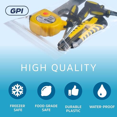 6" x 9" Heavy-Duty Zip Bags - 1000 Count - Clear Plastic Reclosable Zipper Baggies, 4 Mil Thick Freezer Storage Poly Bags with Resealable Zip Top Lock for Packaging Food, Tools & Sharp Objects. in Saudi Arabia