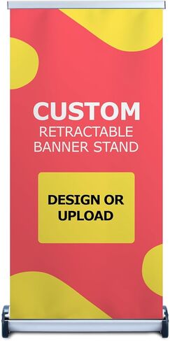 GotPrint Custom Retractable Banner Replacement Fabric, Add Text, Image, and Logo, Sign Only, Multiple Sizes, For Trade Shows, Conventions, and Retail Signage, 15.75" x 32.125" in Kuwait