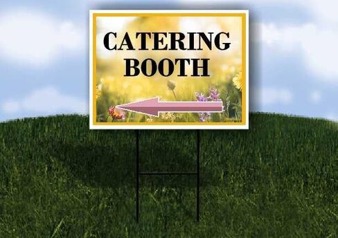 Catering Booth Spring Flowers Yellow Field Up Arrows A-Frame Single Sided 23x23 in. sign in Kuwait