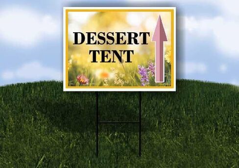 Dessert Tent Spring Flowers Yellow Field Directional Arrows A-Frame Double Sided 23x23 in. sign in Kuwait