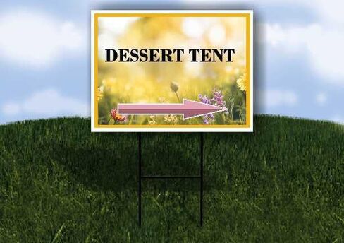 Dessert Tent Spring Flowers Yellow Field Directional Arrows A-Frame Double Sided 23x23 in. sign in Saudi Arabia