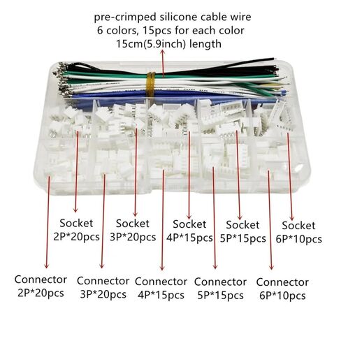 Fengpeng XH 2.54 مللي متر طقم مقبس توصيل مع سلك سيليكون مجعد مسبقًا 2/3/4/5/6 دبوس كابل محول الإسكان ذكر أنثى in Kuwait