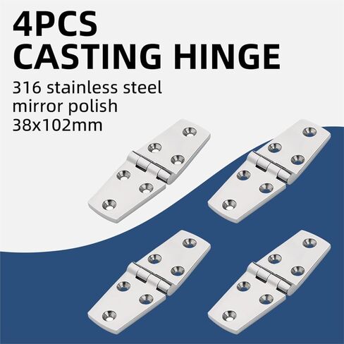 4 قطعة الفولاذ المقاوم للصدأ المصبوب حزام الباب المفصلي مع 6 ثقوب مرآة تلميع المفصلات البحرية أجزاء الأجهزة قارب 38X102MM in Kuwait