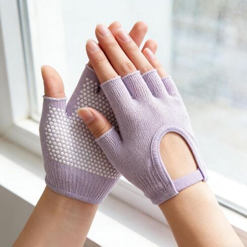 Women Yoga Gloves Cotton Fitness Half Finger Gloves Breathable Outdoor Cycling Pilates Sports in Saudi Arabia