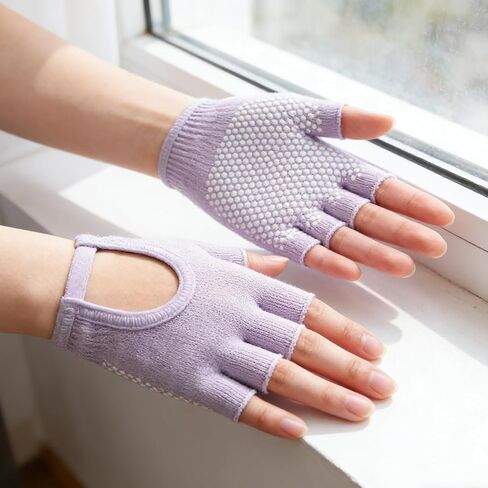 Women Yoga Gloves Cotton Fitness Half Finger Gloves Breathable Outdoor Cycling Pilates Sports in Saudi Arabia
