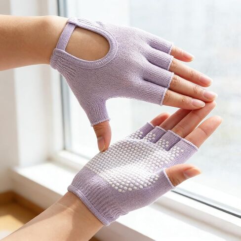 Women Yoga Gloves Cotton Fitness Half Finger Gloves Breathable Outdoor Cycling Pilates Sports in Saudi Arabia