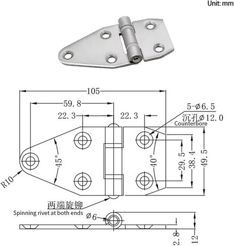 Industrial Electrical Machinery and Equipment Heavy-Duty Stainless Steel Silent Hinges 1Pcs in Saudi Arabia