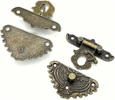 Retro Decorative Cabinet Buckle Mini Hinges and Corner Protectors with Screws 22Pcs in Saudi Arabia