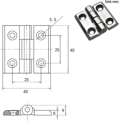 Stainless Steel Square Door Hinge Industrial Machinery Equipment Box and Cabinet 1Pcs in Saudi Arabia