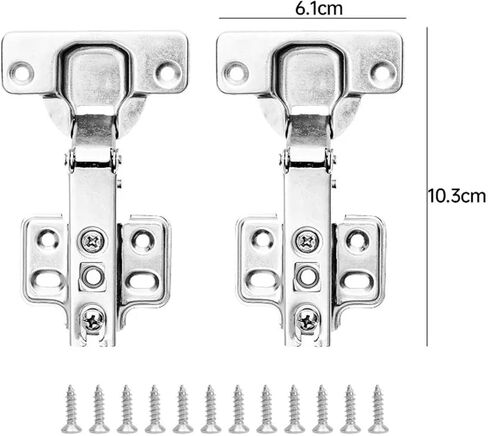 Damper Buffer Steel Soft Close Hidden Hinges with Screw Kitchen Cabinet Door 2/4/8/10Pcs(10PCS) in Saudi Arabia